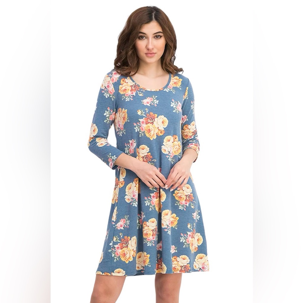 Nine Britton Skylee Knit knee length dress 3/4 sleeve super soft comfort…